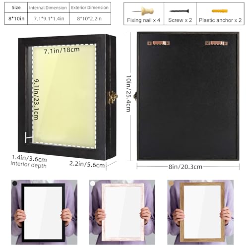 TJ.MOREE Shadow Box for Flowers 8 x 10 Shadowbox Display Case Picture Frame with Glass Window Door Wedding Bouquet Memorab...