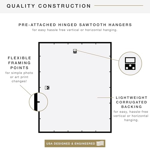 MCS Trendsetter 24x30 Poster Frame Black High-Gloss, Vertical & Horizontal Wall Hanging Large Picture Frame for Photos, Po...