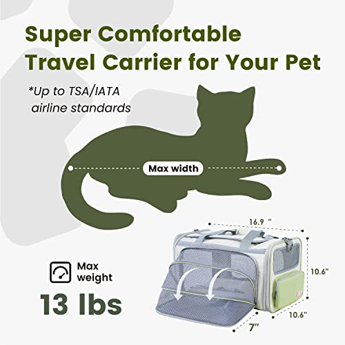 Pawaii Cat Carrier with ID Tag, TSA Airline Approved Soft Sided Collapsible Pet Travel Carrier, Portable Comfortable Conve...