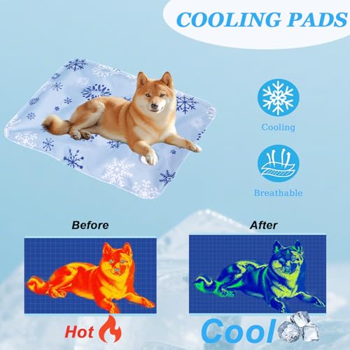 Cooling Dog Bed, Premium Pet Cooling Mat Waterproof & Scratch-Resistant, Non-Slip Summer Essential for Dogs Cats, Foldable...