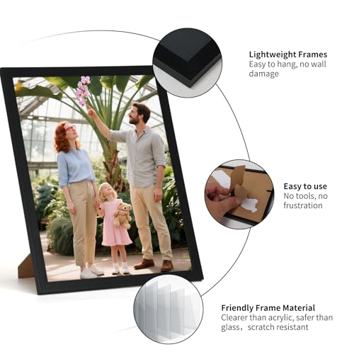 Giftgarden 8x10 Picture Frame Black Set of 16, Lightweight 8 by 10 Photo Frames Bulk for Gallery, Office, Living Room Wall...