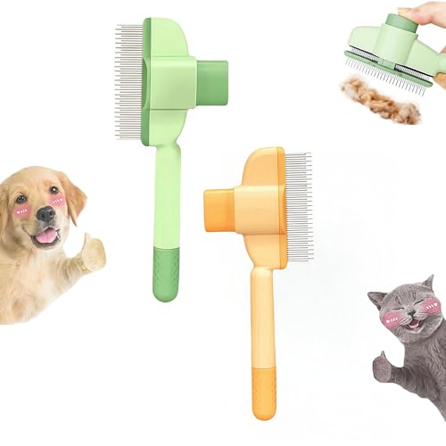 WGICPBZ Zen Brush for Cats & Dogs, Avatore Zenbrush Pet Comb, Self-Cleaning Grooming Brush, Stainless Steel Teeth for Shed...