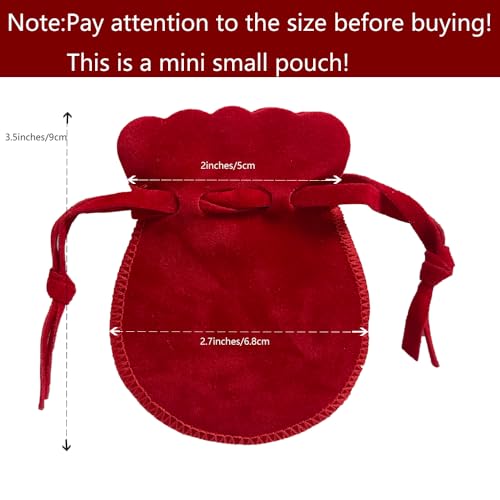 wanerxin 10pcs Mini Small Velvet Drawstring Pouches Gift Bags for Jewelry,Ring,Earrings,Earphone,Wedding Favors, Party Fav...