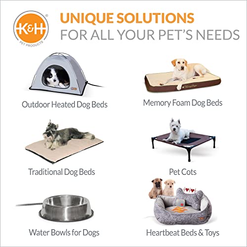 K&H Pet Products Coolin' Dog Water Bowl, Summer Cooling Water Bowl for Small, Medium & Large Dogs & Cats, Indoor Outdoor I...