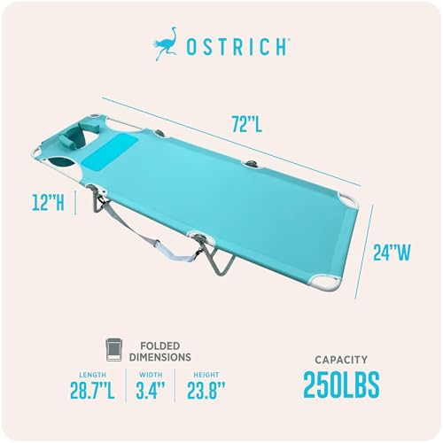 Ostrich the Ladies Comfort Lounger with Chest Support, Foldable and Portable Reclining Outdoor Patio Beach Lawn Camping Po...