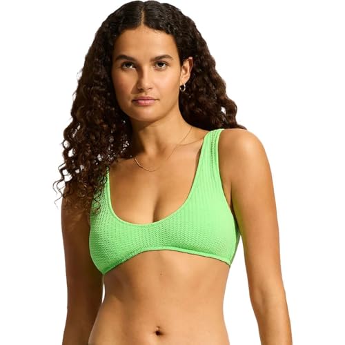 Seafolly Women's Over The Shoulder Tie Back Scoop Front Bikini Top Swimsuit