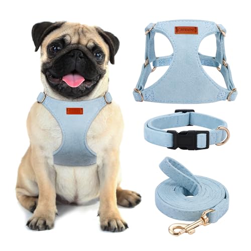 No Pull Dog Harness- Lightweight, Soft, Adjustable Small Harness Collar and Leash Set, Suitable for Cats Puppy Small and M...