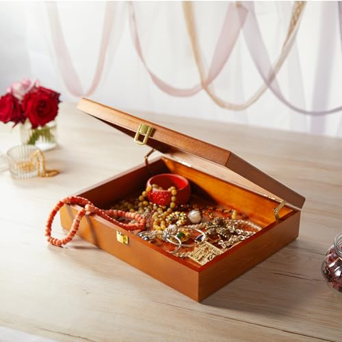BWODYAY Wood Keepsake Box, Large Decorative Box, Memories Box with Lids, Wedding Keepsake Box, Jewelry Box, Prayer box, Wo...