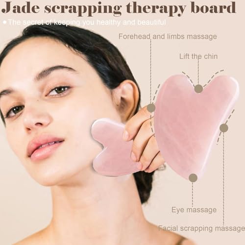 Facial Massage Tool and Roller Set, Facial Massager, Suitable for face, Wrinkle Improvement, Neck, arms, Eyes, Reduce Puff...