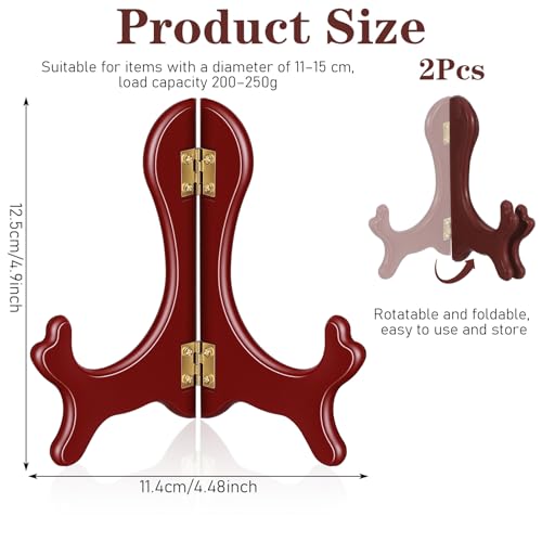 ADLABLD 2Pcs Easel Plate Holder, Brown Displays, Frames Photo Holder Stands for Decorative Picture Frame