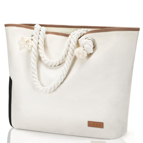 Lekesky Beach Bags for Women Large Waterproof Beach Tote Bags with Zipper Beach Bag Waterproof Sandproof Swim Pool Bag