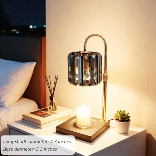 Yuichoy Candle Warmer Lamp with Timer, Dimmable Electric Candle Wamer Adjustable Height, Gifts for Women Mom, Glass Modern...
