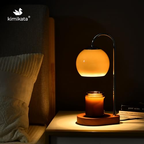 Kimikata Modern Candle Warmer Lamp with Timer and Dimmer, Dimmable Electric Candle Lamp Warmer, Wax Melt Warmer, Glass wit...