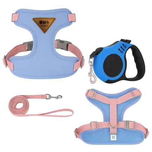 Cat Harness and Retractable Leash Set – Escape-Proof Adjustable Soft Air-Mesh Vest with Reflective No-Choke Design, Heavy-...