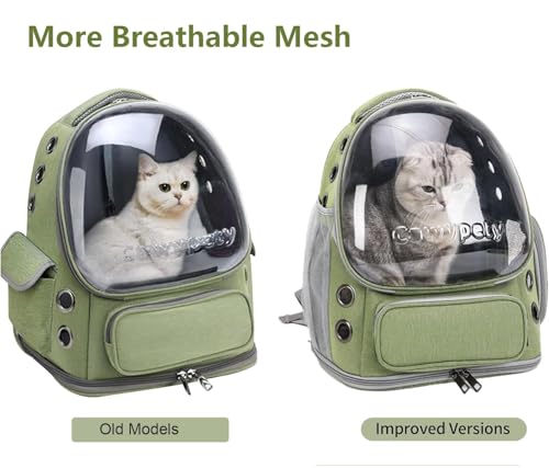 Cawypety Cat Backpack Carrier, Breathable Cat Carrier Large Space Bubble Pet Backpack for Kitty Small Dog up to 15lbs, Tra...