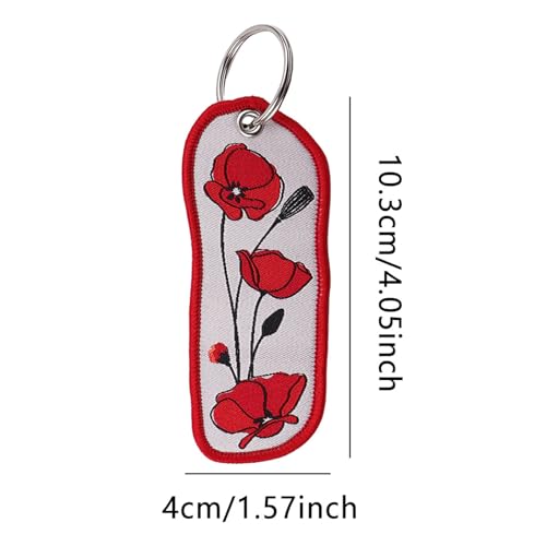 Ywmsfl Adorable Floral Embroidered Keyring Cloth Textile Holder Decorative Item for Students Everyday Use Decorative Bag C...