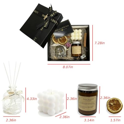English Pear & Freesia Candle and Reed Diffuser Gift Set with – Long-Lasting Botanical Fragrance for Home Aromatherapy, El...