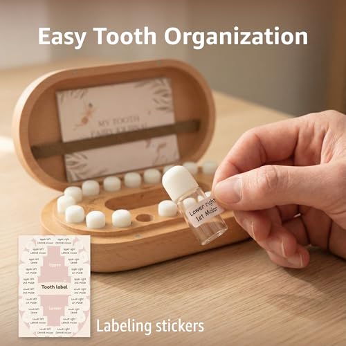 SEMONAMU Tooth Fairy Tooth Holder, Baby Keepsake Box, tooth fairy gifts, baby teeth keepsake box, baby tooth box, tooth ho...