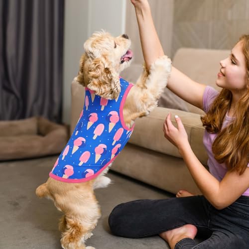 Vehomy 4-Pack Dog Summer Shirt Puppy Cat Summer Cool Sleeveless with Lemon Cherry Icecream Flamingo Patterns Dog Cooling V...