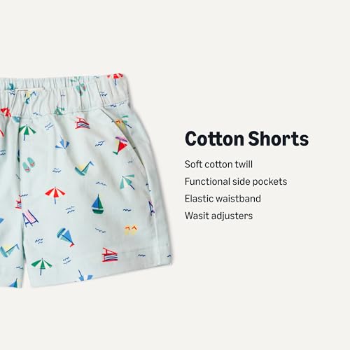 Amazon Essentials x Sofia Grainge Unisex Babies, Toddlers and Kids' Pull-on Cotton Twill Shorts
