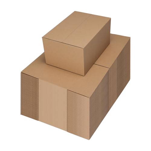 10x7x5 Shipping Boxes Set of 40, Brown Kraft Corrugated Cardboard Boxes Mailers for Packaging, Big Moving Box(25.4x17.8x1...