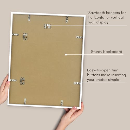 Americanflat 16x20 Picture Frame with Polished Plexiglass - Use as 11x14 Frame with Mat or Display 16x20 Photo Without Mat...