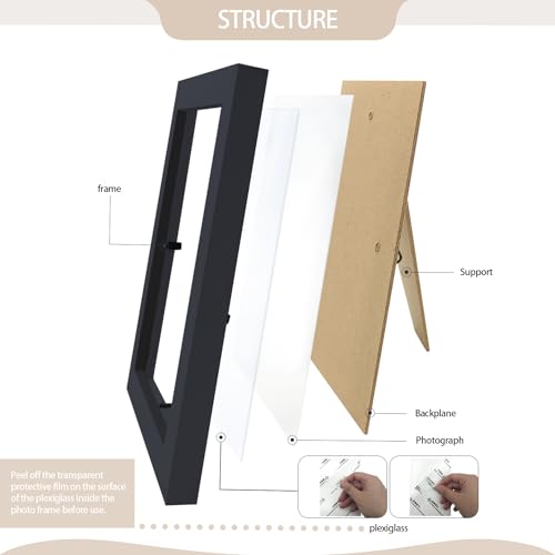 WHEATHUSK 4x6 Picture Frame Bulk Set of 48 Black Photo Frames Display 4x6 Photos Gallery Wall Photo Frames Simple Wooden M...