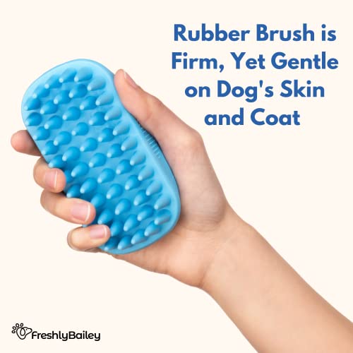 Rubber Curry Brush Dog for Short Haired Dogs - Soft & Gentle Deshedding Brush - Use Wet as Bath Brush or Dry for Grooming ...