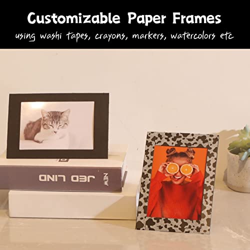 50 Pack Standing Paper Picture Frames 4x6,Cardboard Photo Frame with Easel,Paper Photo Frame Cards,Gallery Frames Bulk For...