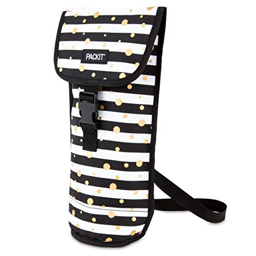 PackIt Freezable Wine Bag, Celebration Dot, Built with EcoFreeze Technology, Foldable, Reusable, Shoulder Strap with Buckl...