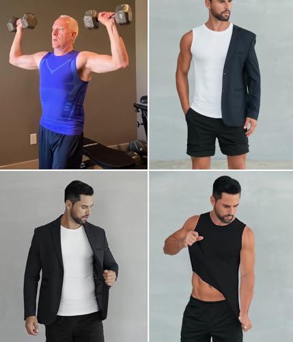 XINGCOOL Compression Shirt Men Slimming Body Shaper Vest Crewneck Workout Shirts Tummy Control Undershirts