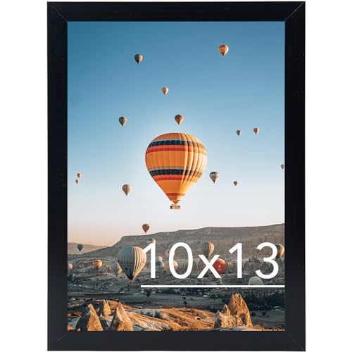 JCJMY 10x13 Picture Frame Black for Wall Hanging, Wall Mounting Horizontally or Vertically, 10 x 13 Wall Gallery Poster Ph...