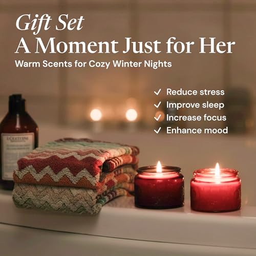 ADELEGOURDAIN Scented Candle Set - 4 Candles and 2 Sachets - Aromatherapy Scents for Birthday Gifts for Mom - Over 160-Hou...