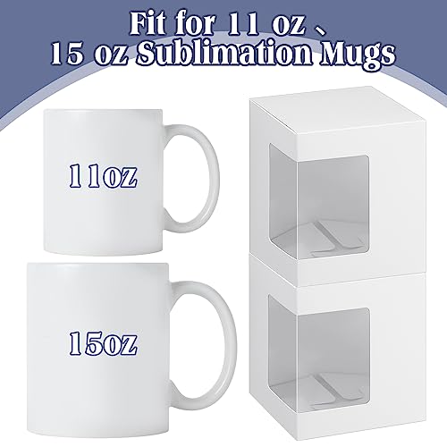 Harloon 36 Pack Mug Boxes for Gifts Coffee Mugs Boxes Gift for Shipping Sublimation Transparent Wine Glass Gift Packaging ...