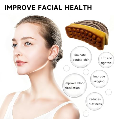Facial Lymphatic Drainage Brush, Contour Face Massager for Chin & Neck, Soft Bristles for All Skin Types, Ergonomic Beauty...
