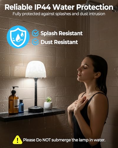 Shower Lamp Waterproof, 16 Color Bathroom Mood Light, Rechargeable Shower Light with Remote & Touch Control, LED Cordless ...