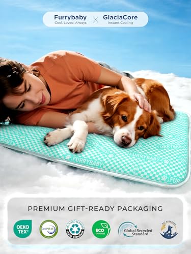 furrybaby Dog Cooling Mat Dog Bed mat, Extra-Thick Dog Crate Pad, Cat Bed, Washable Pet-Safe Magic Cooling Pad for Dogs Ca...