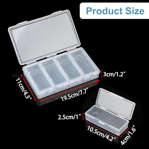 OwnMy 4 in 1 Portable Travel Cotton Swab Holder, Travel Floss Pick Holder Case Floss Dispensers, Small Clear Plastic Stora...