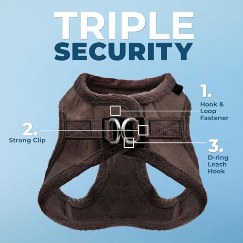 Best Pet Supplies - All Weather Plush, Reflective, No Pull Harness for Small, Medium Dogs, Cats - Secure with Hook & Loop ...