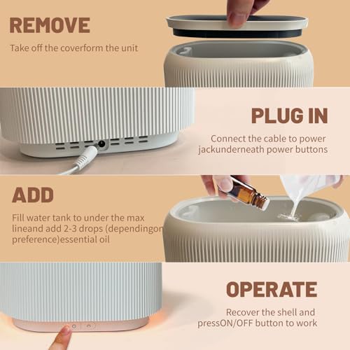 LIFFY Essential Oil Diffuser - Fireplace Fire Flame Aromatherapy Diffuser, Mist Humidifier with Multi-Color LED Lights, fo...