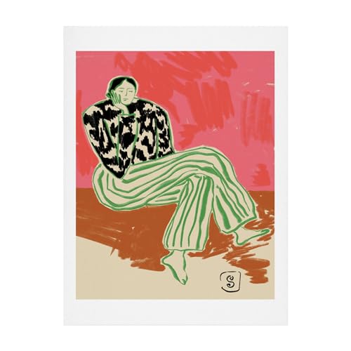 Society6 Calm Woman Portrait Art Print - Wall Decor by Sandra Poliakov - Custom Trimmed Modern Wall Art Prints for Framin...