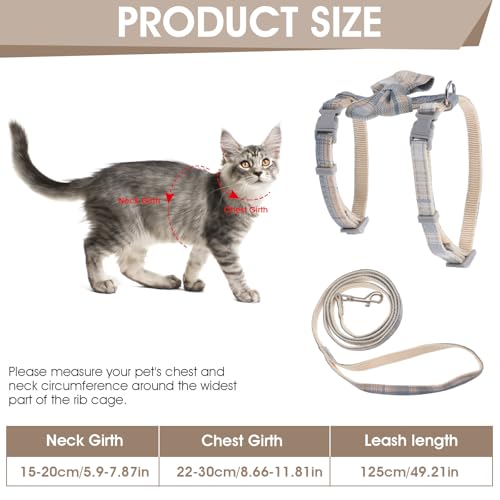 TIESOME Cat Harness and Leash Set, Adjustable Gradient Kitten Harness Escape Proof Harness with Leash for Kitty Outdoor Wa...
