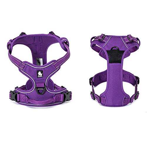 Truelove Adjustable No-Pull Dog Harness Reflective Pup Vest Harnesses Comfortable Control Brilliant Colors TLH5651(Purple,M)