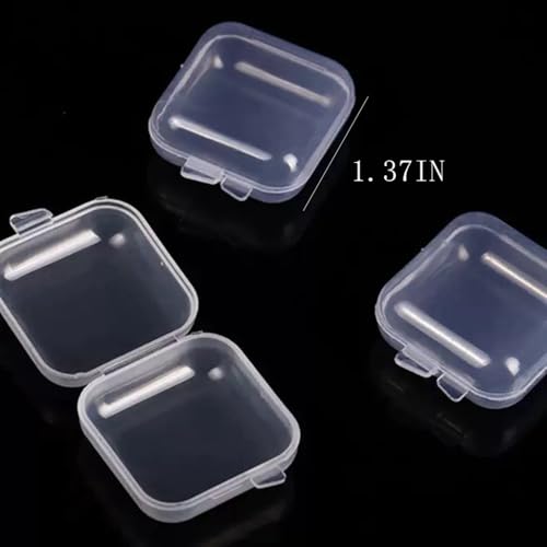Moritic 40Pcs Mini Jewelry Storage Containers, 1.37 x 1.37 x 0.7 Inches,Clear Plastic Cases for Pearl Bracelets and Small ...