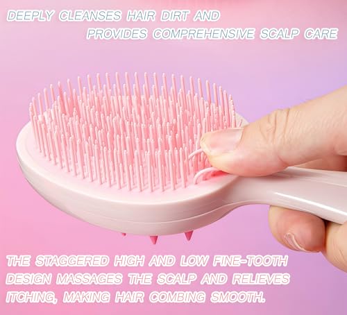Double-Sided Comb Brush, Silicone Scalp Massage Hair for Wet and Dry Use, Scalp Cleaning and Relaxing, Portable Hair Washi...