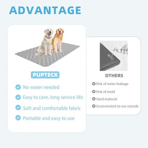 PUPTECK Dog Cooling Mat Pad for Medium Large Dogs, Cooling Blanket for Kennels Crate Floor, Dog Cat Summer Sleeping Bed Ou...
