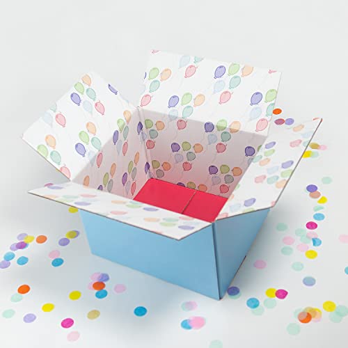 Great Papers! GiftIn Corrugated Shipping Box, Balloon Design, Care Package, for Gifts, Small Business, Weddings, and Class...