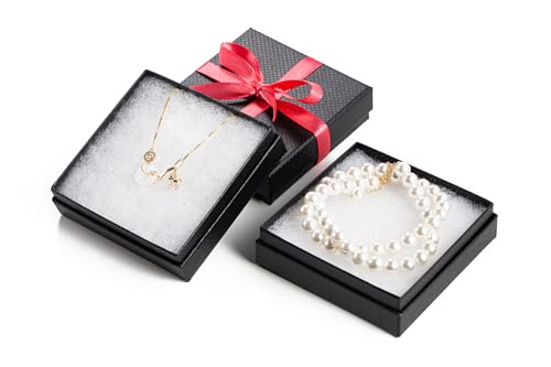 Magicool 96 Pack 3.5x3.5x1 Inch Cardboard Jewelry Boxes,Used for Necklaces,Bracelets,Earrings,Jewelry,Small Gift Packagin...