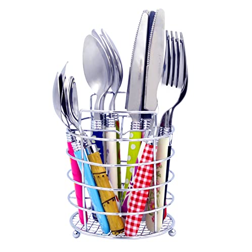The Original Brink House Eclectic Collection Mix & Match Stainless Steel Cutlery Set with Multicolored Handles / 16 pieces...