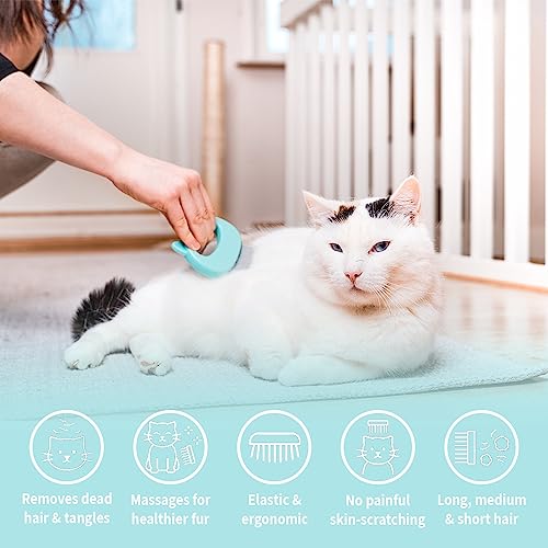Leo's Paw The Original Pet Hair Removal Massaging Shell Comb Soft Deshedding Brush Grooming and Shedding Matted Fur Remove...